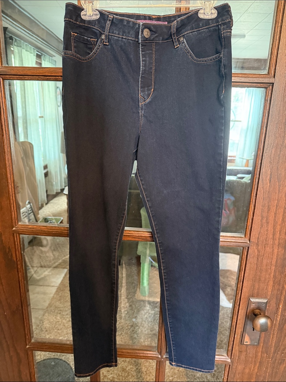 Gloria Vanderbilt Amanda High Rise Skinny Jeans Dark Indigo Blue Size 10